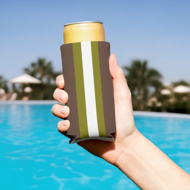 Braune, grüne und weiße Streifen Selters Dosenkühler (In Situ Pool)