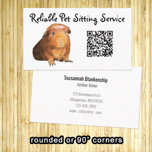 Braune Guinea Schweinefleisch-Foto und QR-Code Pfl Visitenkarte