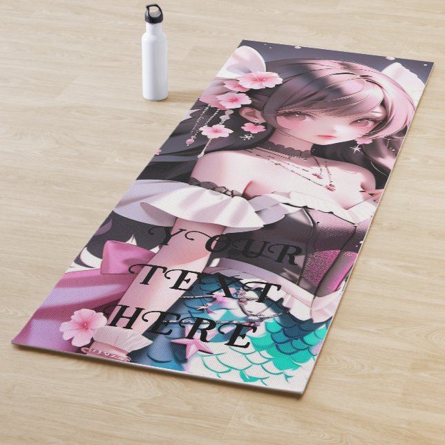 Braune Haarbühe mit rosa Blume im Haar Yogamatte (Beispiel)