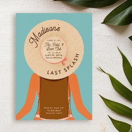 Braune Haare Letzte Splash Bachelorette Pool Party Einladung
