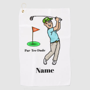 Braune Haare Männlich Golfer Par-T-Shirt Typ Golf Golfhandtuch