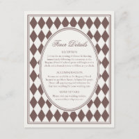 Braune Harlekin-Karo-Hochzeit mit feineren Details