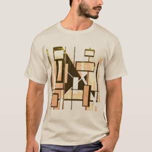 Braune hellorange geometrische Kisten MCM Look Des T-Shirt