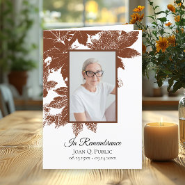 Braune Herbstlaube Beerdigungsdienst geklappt Programm