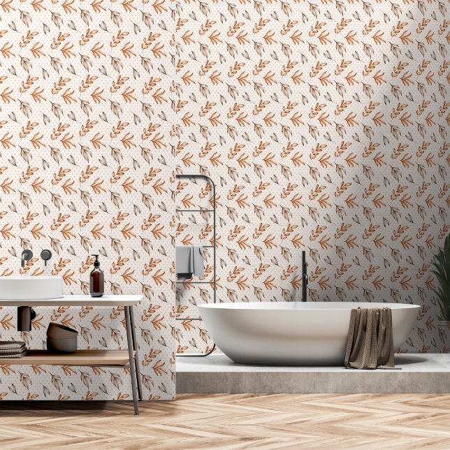 Braune Herbstleaves Tapete (Badezimmer)