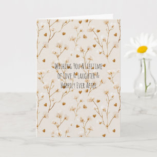 Braune Herzen erröten Florale Hochzeitsbrautparty Karte