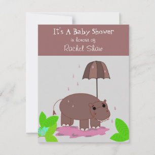 Braune Hippopotamus-Baby-Shower-Einladung Einladung