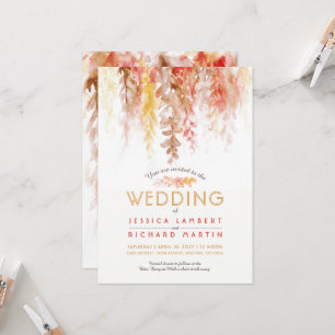 Braune Hochzeit im Herbst Einladung