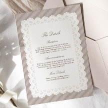 Braune Hochzeitsdetails mit Vintage-Streifen
