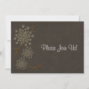 Braune Hochzeitseinladung mit Queen Annes Lace Einladung