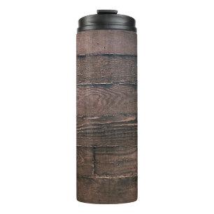 Braune Holzbretter Thermosbecher