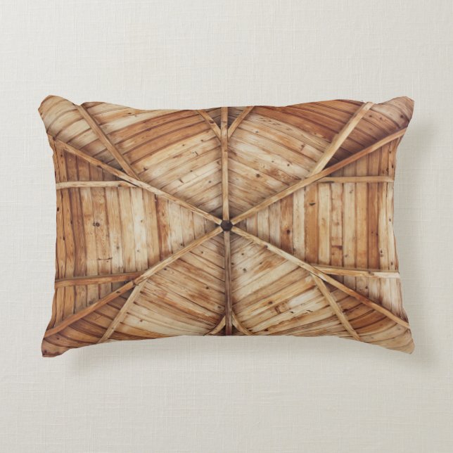 Braune Holzdecke Dekokissen (Vorderseite)