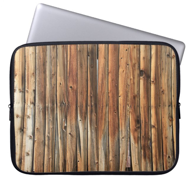 Braune Holzfläche Laptopschutzhülle (Vorderseite)