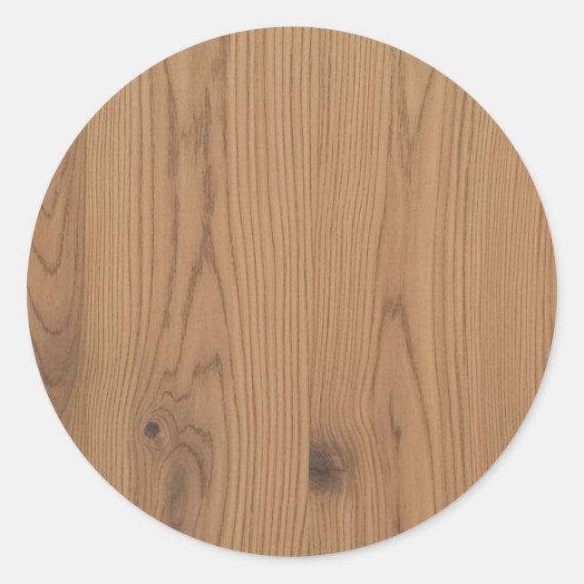 Braune Holzmaserung Runder Aufkleber (Vorderseite)