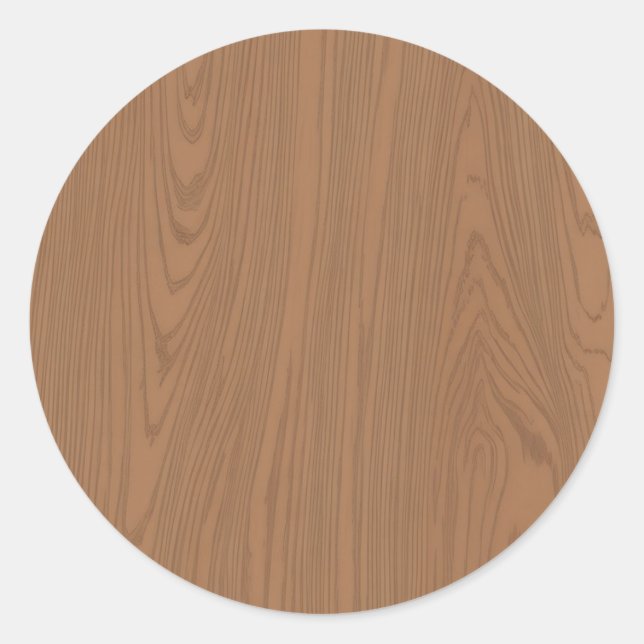 Braune Holzmaserung Runder Aufkleber (Vorderseite)