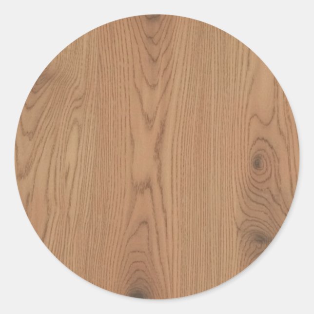 Braune Holzmaserung Runder Aufkleber (Vorderseite)