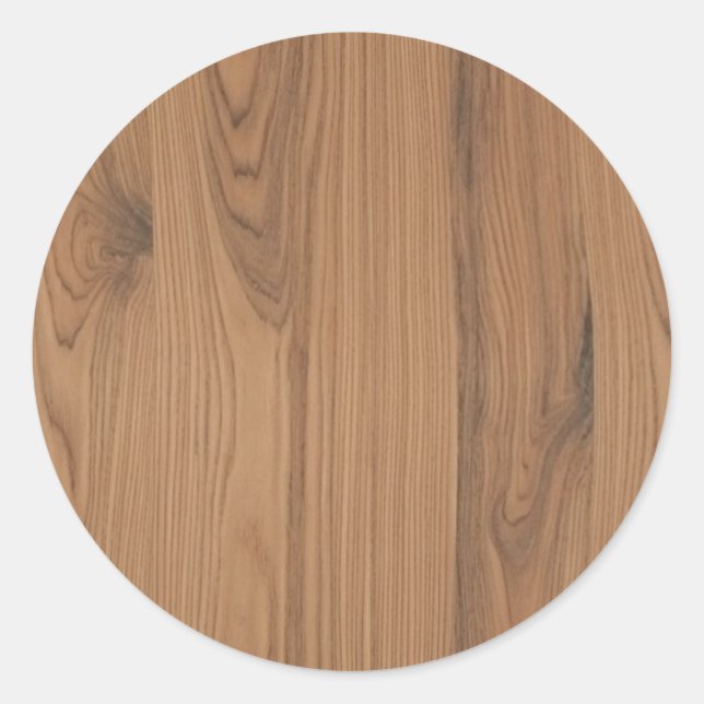 Braune Holzmaserung Runder Aufkleber (Vorderseite)