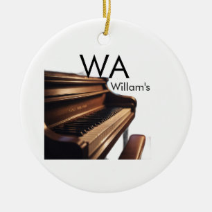Braune Holzpiantasten - Monogrammname Keramik Ornament