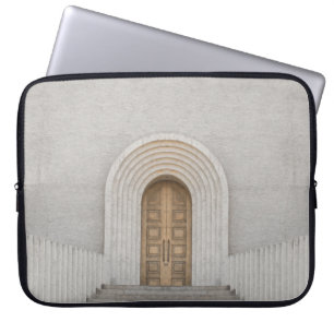 BRAUNE HOLZTÜR LAPTOPSCHUTZHÜLLE