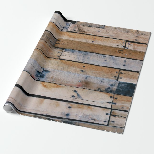 Braune Holzwand Geschenkpapier (Ungerollt)