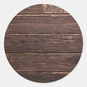 Braune Holzwandplatinen Textur Runder Aufkleber