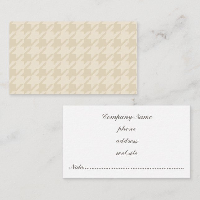 Braune Houndstooth Visitenkarte (Vorne/Hinten)