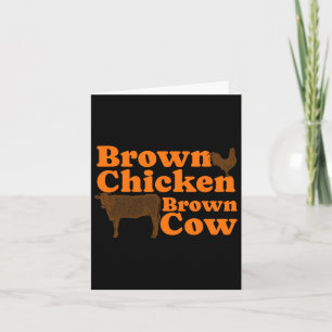 Braune Huhn Braune Kuh Retro-Musik Bow Chicka Wow Karte