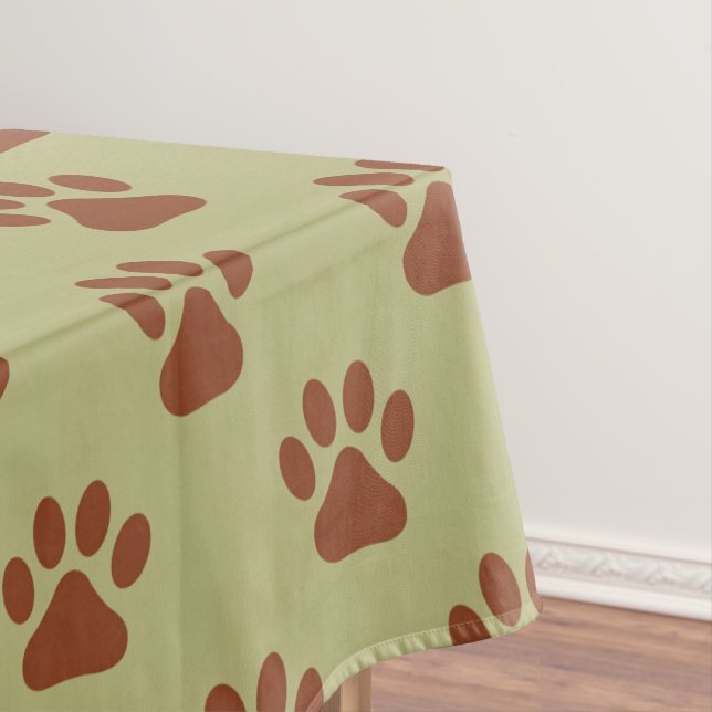 Braune Hundepete Druckmuster Tischdecke (Beispiel)