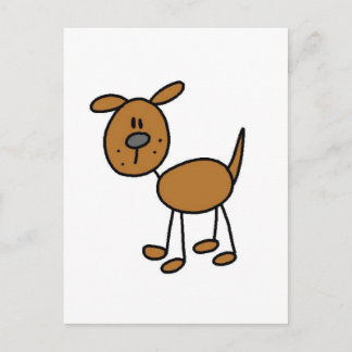Braune Hundeschirme und Geschenke Postkarte