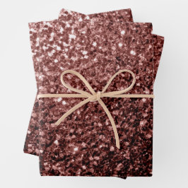 Braune Imitate Glitzer Glitzern Geschenkpapier Set