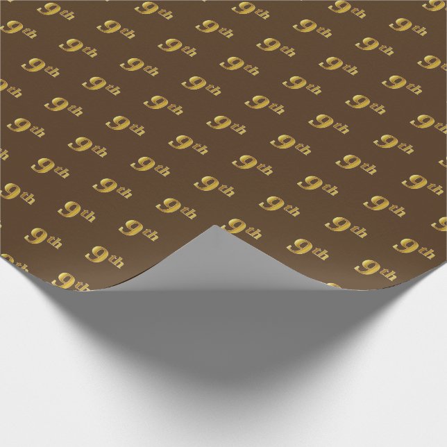 Braune, Imitate Gold 9. (9.) Event Wrapping Paper Geschenkpapier (Ecke)