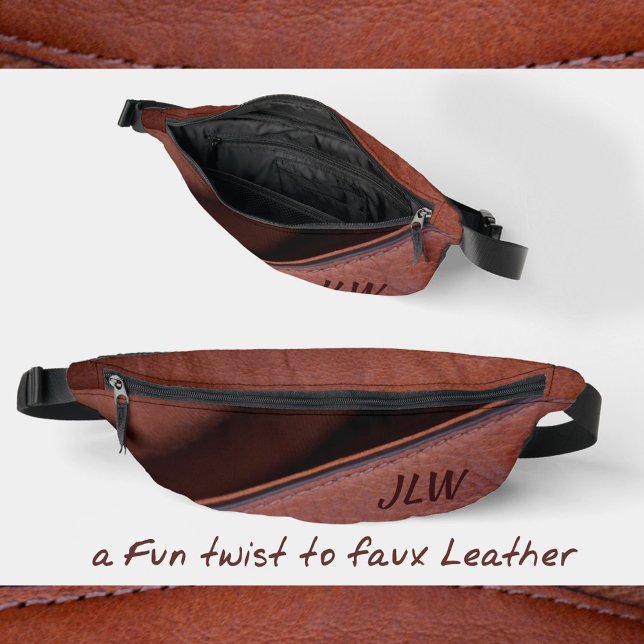 Braune Imitate Leder mit Initials Stilvoll Unisex Bauchtasche (Von Creator hochgeladen)