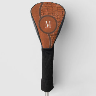 Braune Imitate Lederalligator Skin Luxus Monogram Golf Headcover