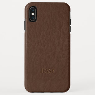 Braune Imitate Ledermonogramm Case-Mate iPhone Hülle