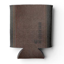 Braune Imitate Ledermonogramm Trauzeuge Geschenk