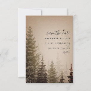 Braune Immergrüne Hochzeit Termin vormerken Save The Date