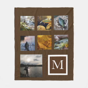 braune Instagram-Bilder, benutzerdefinierte Collag Fleecedecke
