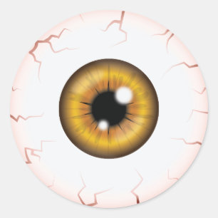 Braune Iris Augapfel Gruselig Blutunterlaufen Hall Runder Aufkleber