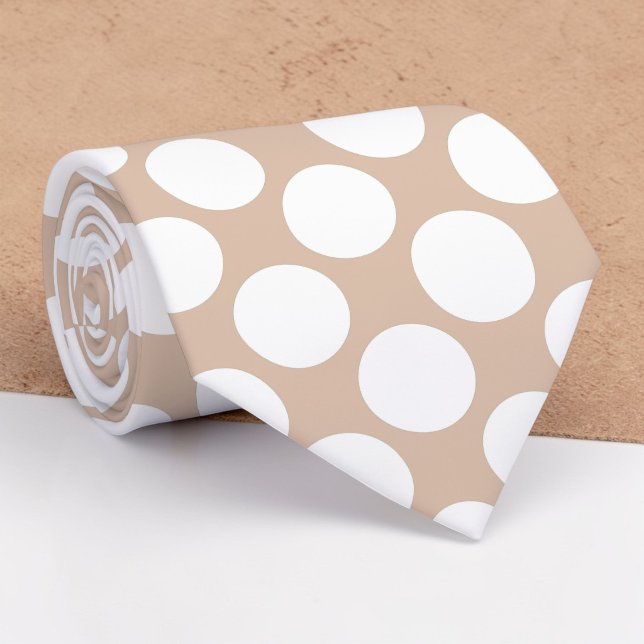 Braune Jumbo-Polka-Punkte individuelle Krawatte (Von Creator hochgeladen)