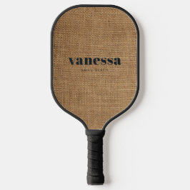 Braune Jute Minimal Moderne Klassische Name Pickleball Schläger