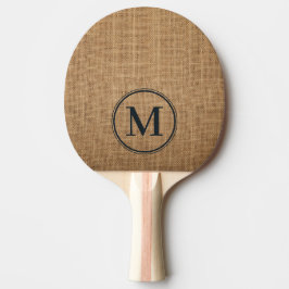 Braune Jute-Monogramm Tischtennis Schläger
