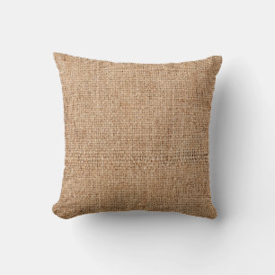 Braune Jute-Textur, rustikales Sackleinen. Kissen