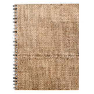 Braune Jute Textur, rustikales Sackleinen. Notizblock