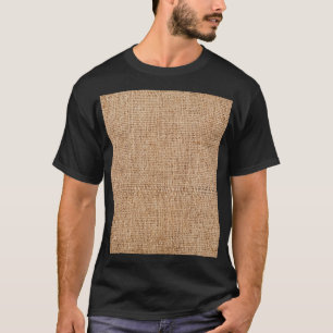 Braune Jute-Textur, rustikales Sackleinen. T-Shirt
