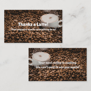Braune Kaffee-Dankeskarten-Bohnen-Stil Treuekarte