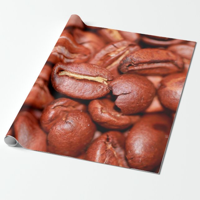 Braune Kaffeebohnen geröstet Geschenkpapier (Ungerollt)