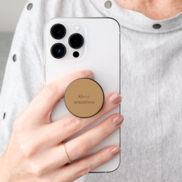 Braune Kalligrafie mit Monogramm minimalistisches  PopSocket