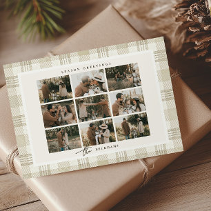 Braune Karo-Familienfoto-Collage Weihnachten