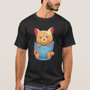 Braune Katze sitzt in der Tasche Kitty Miauen Kat T-Shirt