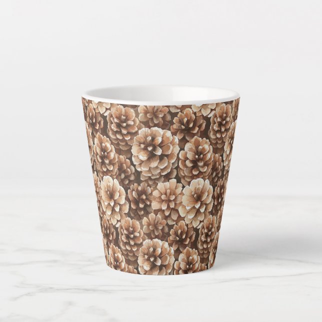 Braune Kiefernzapfen   Milchtasse (Vorderseite)